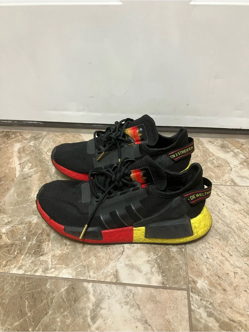Adidas NMD R1 V2 United by Sneakers Munich Germany Men’s Size 6 Black Red Yellow
